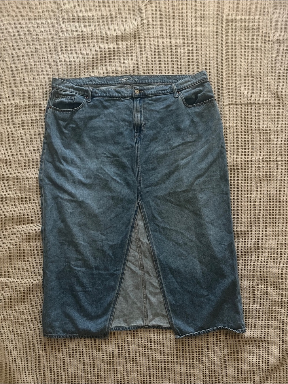 Blue Denim Jeans Skirt with Front Slit